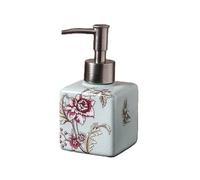 Distributeur de Savon pour Salle de Bain Bouteilles à Pompe en céramique Faites la Main for Salle de Bain et Cuisine, Forme carrée cubique Décoration de Cuisine esthétique(Blue C)