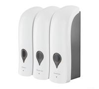 Distributeur de savon rechargeable pour montage mural, parfait pour une utilisation dans la salle de bain avec divers liquides (doré)