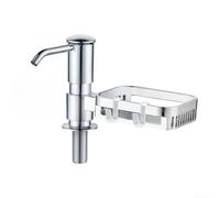 Distributeur de savon rotatif avec étagère et tube d'extension pour 24 ouvertures d'évier standard de 40 mm et alimentation directe pour bouteille (1)
