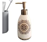 Distributeur de Savon Salle de Bain 450 ML céramique Vintage Support Pompe | Distributeur de savon à main décoratif pour cuisine Pour maison cuisine douche évier shampooing lotion gel UN