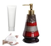 Distributeur de Savon Salle de Bain | Distributeur de Savon pour Cuisine Style Rétro,Flacon en Céramique Rechargeable avec Support Étanche | pour Lotion Huile Douche Table de Toilette Décoration Intér