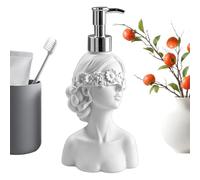 Distributeur de Savon Salle de Bain Flacon Rechargeable en Forme De Fille | Distributeur Lotion Corporelle Pour après-shampooing, gel douche, shampooing, maison, dortoir et coiffeu Blanc