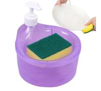 Distributeur De Savon Vaisselle avec Porte-éponge - Distributeur De Savon Liquide Vaisselle 2 en 1, Flacon Pompe 1000 ML, Facile À Nettoyer, Accessoires D'évier De Salle De Bain Et Cuisine