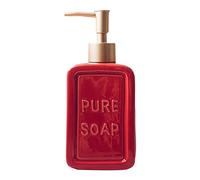 ＡＷＨＡＯ Distributeur de Savon Vide pour Les Mains Bocal Portable Durable en céramique 475 ML Bouteille de Pompe à Lotion Rechargeable pour Table Salle de Bain, Rouge