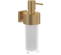 Distributeur de savon Villeroy & Boch Elements - Striking, distributeur de savon pour un montage mural, distributeur de savon en verre satiné avec support en laiton, contenance 230 ml, doré brossé