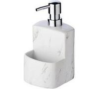Wenko Distributeur liquide vaisselle Festival – porte-éponge, effet marbre, 380 ml, 10x18x10 cm