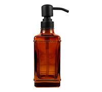 Distributeur de Savonnette en Verre 300ml Pompe, Flacon Réutilisable | Savonnette Liquide et Gel, Tête Ergonomique, Style Vintage Rustique, Salle de Bain D’accueil