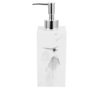 Distributeur de Savonnette Marbré 400ml, Pompe Résine ABS Blanc | Flacon à Pression Compact, Grosse Ouverture, Fond Épaissi, pour Nettoyant Visage et Savonnette Liquide