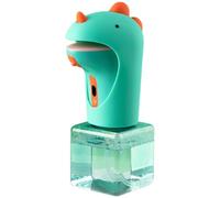 Distributeur de Savonnette Mousse Automatique Dinosaure Cartoon Vert | Silicone Abs Petg, Induction sans Contact, Léger Antidérapant, pour Salle de Bain Cuisine