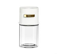 Distributeur de sel d'assaisonnement, réservoir d'assaisonnement doseur, salière doseuse, distributeur de sel de type poussoir pour assaisonnement, poivre, sucre, épices (blanc)