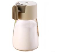 Distributeur de sel de cuisine avec couvercle résistant à l'humidité et construction transparente pour surveiller le contenu et distribuer 0,5 g par presse (beige)