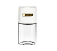 Distributeur de sel doseur à bouton poussoir pour un contrôle précis du sel, du poivre, du sucre, récipient en verre scellé empêchant l'humidité pour la cuisine et le barbecue (blanc)