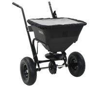 Distributeur de Sel PVC et Acier Noir 45 L Épandeur d'Engrais Semences vidaXL