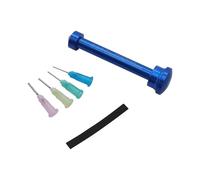 Distributeur de seringue manuel en alliage d'aluminium avec 4 seringues remplaçables et ruban éponge pour flux de soudure, pâte à souder UV, masque, encre, huile de soudage, outil poussoir