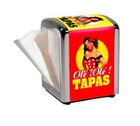 Distributeur de serviettes en métal 'Olé ! Olé ! Tapas ' - 60 serviettes incluses
