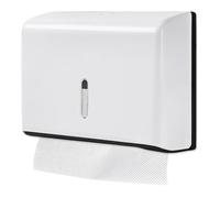 Distributeur de Serviettes en Papier, Distributeur Papier Essuie Main, Distributeur Essuie Main Mural pour Cuisine, Salle de Bain, Bureau, Restaurant, Capacité de 200 Feuilles (Blanc, sans perçage)