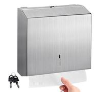 Distributeur de serviettes en papier mural pour serviettes en papier en acier inoxydable avec serrure pour salle de bain, cuisine et espaces publics
