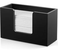 Distributeur de serviettes en papier pour comptoir, support de serviettes en papier noir pour cuisine, distributeur de serviettes en papier à trois volets pour salle de bain et toilettes (noir)