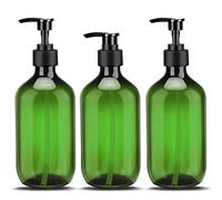 Distributeur de Shampoing et Gel Douche, 500ML - 3 Pcs Bouteille à Pompe Vide en Plastique Rechargeable Lotion Bouteille, Flacon Reutilisable Contenant pour Shampoing Savon