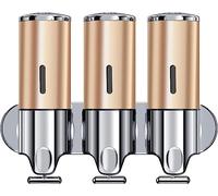 Distributeur de shampooing 3 en 1, distributeur de pompe de douche et organisateur de luxe à triple fixation murale, peut contenir shampooing, savon, après-shampooing, gel douche, pour salle de bain, cuisine, hôtel