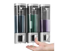 Distributeur de shampooing de Douche, Distributeur de Savon 3x200 ML, Chambre sans perçage, Pompe de Douche, Distributeur de Savon, boîte à shampooing, Distributeur de Gel Douche, hôtel, Argent