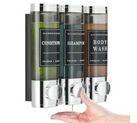 Distributeur de shampooing et d'après-shampooing, Distributeur de Savon de Douche Unisense à 3 Chambres, sans perçage, Distributeur de shampooing Mural pour Douche, Distributeur de Douche Mural pour