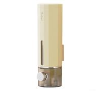 Distributeur de shampooing mural rechargeable avec pompe à savon liquide pour gel douche, après-shampoing, remplissage facile, jaune laiteux, 450 ml