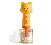 Distributeur de shampooing pour chien - Bouteille en mousse design | Pulvérisateur de nettoyage doux, accessoire de bain pour animaux de compagnie, tête de brosse en silicone souple avec poignée