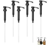 Distributeur de Sirop à Pompe,Pack de 6 Pompes Doseuses, Pompes Distributrices, pour Sauce D'huîtres, Huiles de Cuisson, Lotion, Savons Liquides, Shampoing - Noir