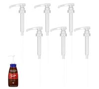Distributeur de Sirop à Pompe,Pack de 6 Pompes Doseuses, Pompes Distributrices, pour Sauce D'huîtres, Huiles de Cuisson, Lotion, Savons Liquides, Shampoing - Blanc