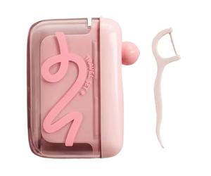 Distributeur de Soie Refillable - ABS AS Acier Inoxydable 7x9x3cm | Floss Storage Case Automatic Flosser Organizer Portable Teeth Cleaning Holder | For Gym Travel Home And Daily