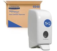 Distributeur de solution de lavage des mains professionnel Aquarius 6948 - Pour cartouches de savon de 1 L compatibles - 1 x Distributeur blanc à fixation murale