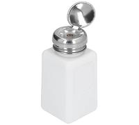 Distributeur de Solvant de Type Presse 200ML ESD Safe Anti Static Square Bottle ESD Safe Dispenser Bottle Distributeur de Liquide avec Couvercle en Acier Inoxydable(blanc)