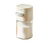 Distributeur de sucre de précision en verre avec bouton doseur de 0,5 g - Récipient hermétique pour farine, sel, cacao - Accessoire de cuisine résistant à l'humidité - Capacité de 34 tasses (blanc)