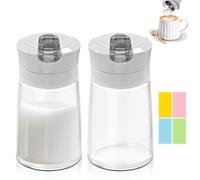 Distributeur de sucre en verre avec bec verseur automatique à rabat - 250 ml - Bec verseur lesté - Sans BPA - Pour cuisine, café et bar