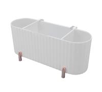 Distributeur de Supports Qtip pour Pinceaux de Maquillage, Tampons de Coton, 3 Compartiments avec Couvercle, Organisateur de Cosmétiques en Plastique, Boîte de Rangement de (WHITE)