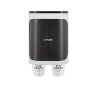 Distributeur de tasses mural - Distributeur d'eau à double tube, organisateur pour gobelets jetables, peut contenir 80 tasses de moins de 7,6 cm de diamètre, support en plastique d'économie de
