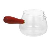 Distributeur de Thé en Verre Borosilicate 350ml avec Anse en Bois | Corps Transparent, Ouverture Large, Filtre Intégré, pour Thé en Feuilles et Spiritueux, Service Soigné