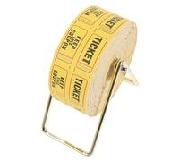 Distributeur de Tickets de Tombola en Métal, Jaune, Compact | Rangement des Tickets, Zone D’écriture Intégrée, Facile à Transporter, pour Écoles, Églises et Collectes