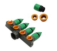 Distributeur de tuyaux à 4 voies pour adaptateur de connexion de robinet d'eau de jardin avec robinets d'arrêt, éclats d'eau pour la maison | Connexion multiple pour l'irrigation