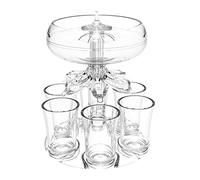 Distributeur de verres à liqueur, distributeur de 6 verres à liqueur transparent et support avec verres, distributeur de boissons fantaisie, distributeur d'alcool pour boissons, whisky, cocktails