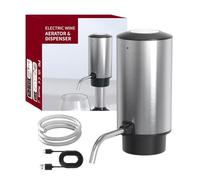 Distributeur de vin électrique - Aérateur portable pour une amélioration instantanée de la saveur | Acier inoxydable avec boîtier en ABS, pompe à décanter intelligente pour cuisine, salle à manger et