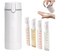 Distributeur de Voyage 4 en 1 - Flacon Portable et Bouteilles Réutilisables pour Articles de Toilette, Récipient Pratique pour Le Trajet Quotidien en Voiture (White)