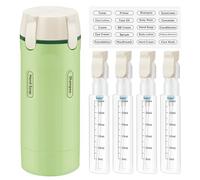Distributeur de voyage 4 en 1, lot de 4 bouteilles de voyage rechargeables de 30 ml pour produits de toilette, conteneur portable anti-fuite avec échelle et étiquette pour shampooing, après-shampoing