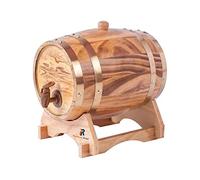 Distributeur de whisky 3 L en bois de chêne pour le stockage de votre bière, spiritueux, whisky, rhum, bourbon, tequila, liqueur (jaune clair)