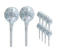 Distributeur d'eau 10 pièces set en verre pour plantes en pot, boule, rond Ø 8 cm couleur blanc 200 ml moderne, conditions domestiques, pour pots, pour fleurs, régulation de l'eau-assure un dosage opt