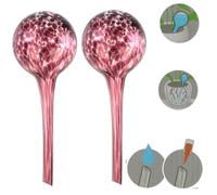 Distributeur d'eau 2 pièces en verre pour plantes en pot, boule, ronde Ø 6 cm couleur violette 100 ml moderne, conditions domestiques, pour pots, pour fleurs, régulation de l'eau-assure un dosage opti