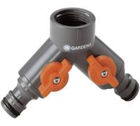 Distributeur d'eau 2 voies GARDENA 938-20 plastique avec vanne de régulation 24,2 mm (3/4\ ) (file