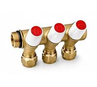 Distributeur d'eau 3 voies en laiton sanitaire, entrée 3/4", tuyau composite PEX multicouche, 16 x 2,0 mm, pour eau potable, eau chaude et froide