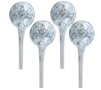 Distributeur d'eau 4 pièces, set en verre pour plantes en pot, boule, ronde Ø 8 cm couleur blanche 200 ml moderne, conditions domestiques, pour pots, pour fleurs, régulation de l'eau-assure un dosage